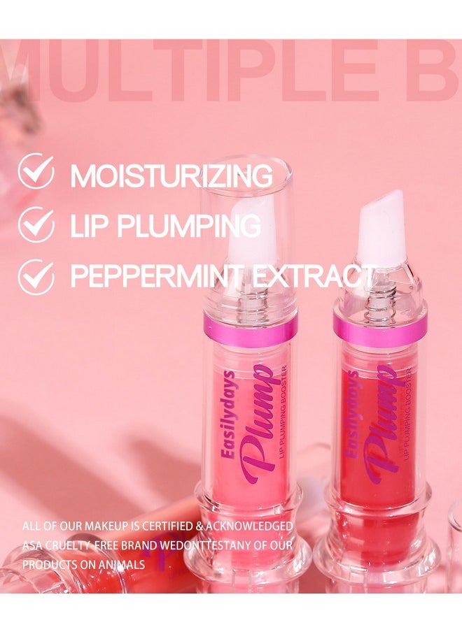 Easilydays Lip Plumping Booster, Spicy Lip Lipstick, Lifter Gloss, Hydrating, Volumizes & High-Shine Lip Plumping Lip Glass Mirror Lip Glaze Lip Makeup, Plump & Pout Lip Plumper for Women Girls (#02)