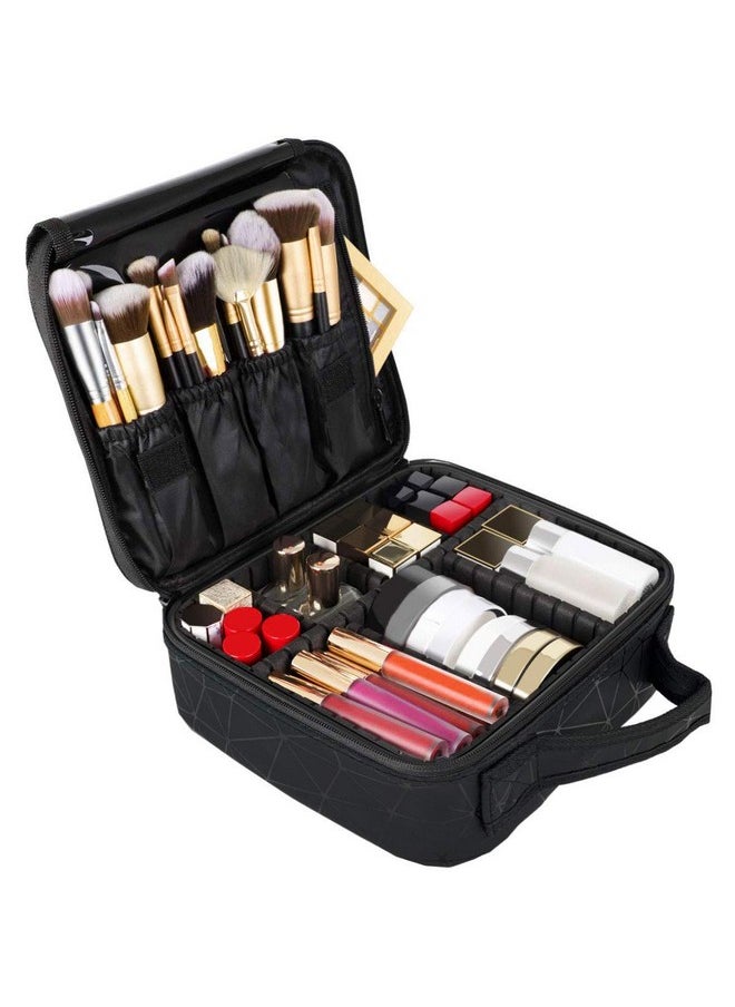 House of Quirk Makeup Box/Cosmetic Storage Case With Adjustable Compartment (Black Diamond),W-22 Cm