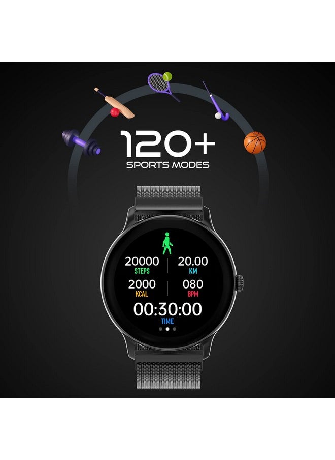 Fire-Boltt Phoenix Ultra Luxury Stainless Steel, Bluetooth Calling Smart Watch, AI Voice Assistant, Metal Body with 120+ Sports Modes, SpO2, Heart Rate Monitoring (Dark Grey)