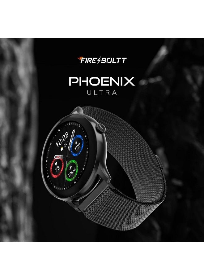 Fire-Boltt Phoenix Ultra Luxury Stainless Steel, Bluetooth Calling Smart Watch, AI Voice Assistant, Metal Body with 120+ Sports Modes, SpO2, Heart Rate Monitoring (Dark Grey)