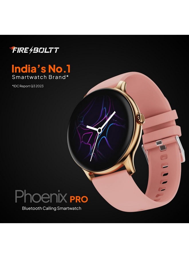 Fire-Boltt Phoenix Pro Smart Watch 1.39 inch Bluetooth Calling, AI Voice Assistant, Metal Body with 120+ Sports Modes, SpO2, Heart Rate Monitoring (Gold Pink)