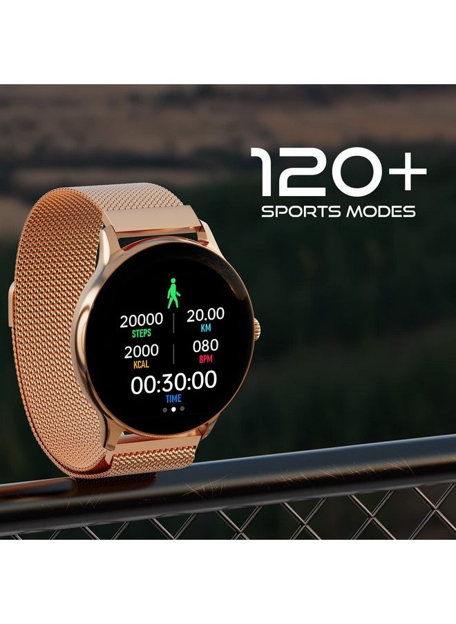 Fire-Boltt Phoenix Ultra Luxury Stainless Steel, Bluetooth Calling Smart Watch, AI Voice Assistant, Metal Body with 120+ Sports Modes, SpO2, Heart Rate Monitoring (Gold)