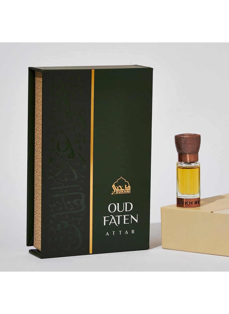 Dukhni Oud Faten Attar Refreshing scents blended with Oud  Authentic Arabic Fragrance Oil  100 Pure AlcoholFree Halal  1 bottle x 6ml