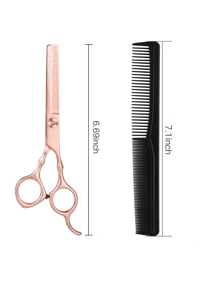 Hair Thinning Scissors 6.7 in, MSDADA Thinning Shears Hair Cutting Scissors, Professional Ciseaux Coiffure Stainless Steel Hair Scissors Haircut Scissors Shears for Barber Kids Women Men(Rose Gold)
