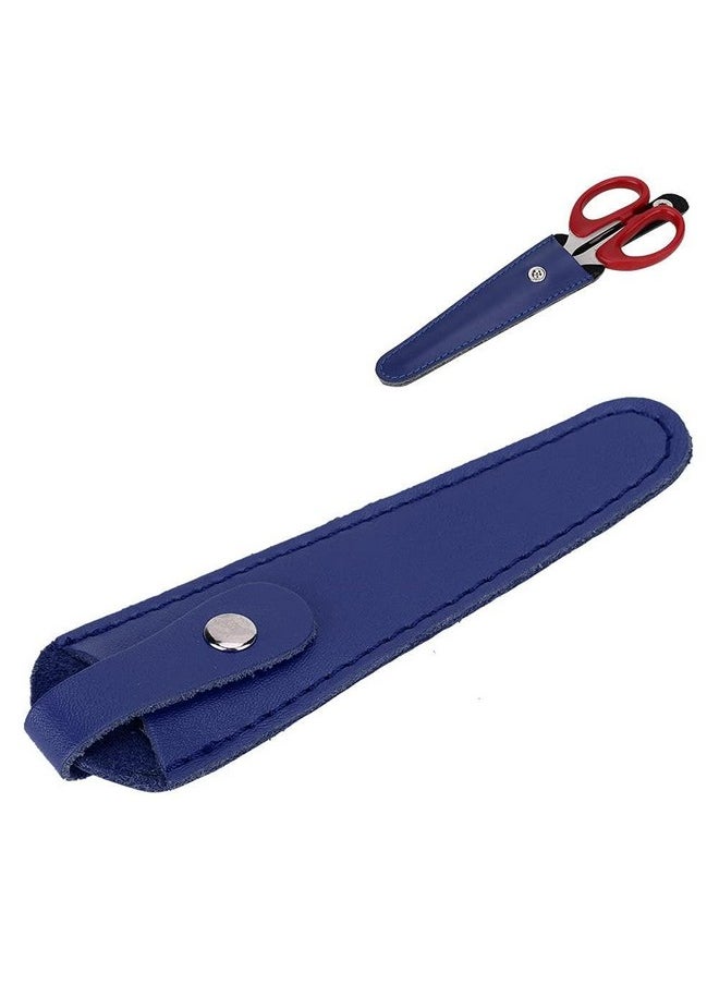 Salon Hair Scissor Bag, Scissors Safety Sheath Bag, Professional PU Leather Scissors Bag Portable Scissors Storage Holder, Holster Organizer Hairdressers Tools(blue)