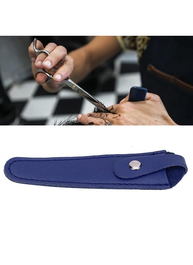 Salon Hair Scissor Bag, Scissors Safety Sheath Bag, Professional PU Leather Scissors Bag Portable Scissors Storage Holder, Holster Organizer Hairdressers Tools(blue)
