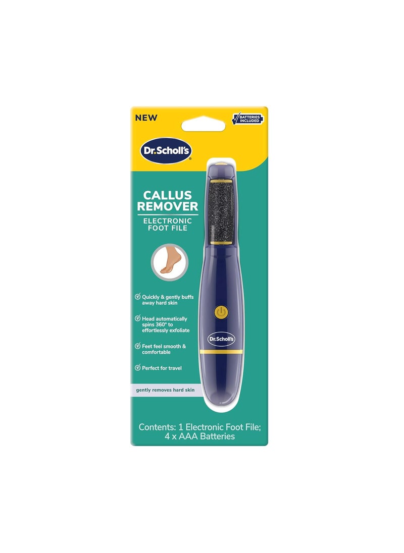 Dr Scholls Callus Remover Electronic Foot File Electric Hard Skin Removal for Feet Effortless Soft Smooth Skin in Minutes Perfect for Travel for Women  Men AAA Batteries Included