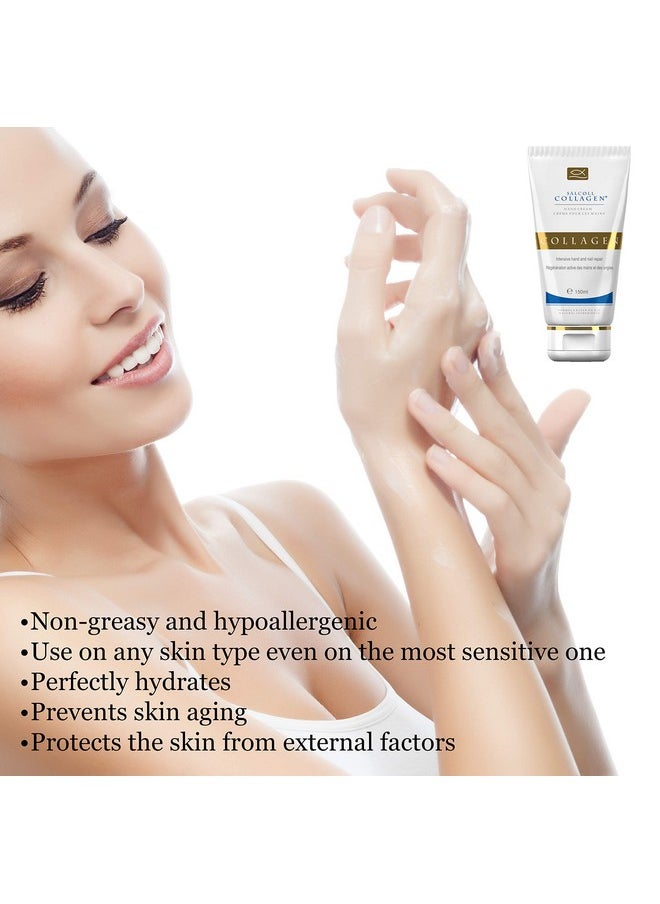 Pure Bioactive Anti-Aging Collagen Repair Hand Cream - Hypoallergenic Moisturizing Lotion, Dry Skin Relief, All Skin Types, 150 ml