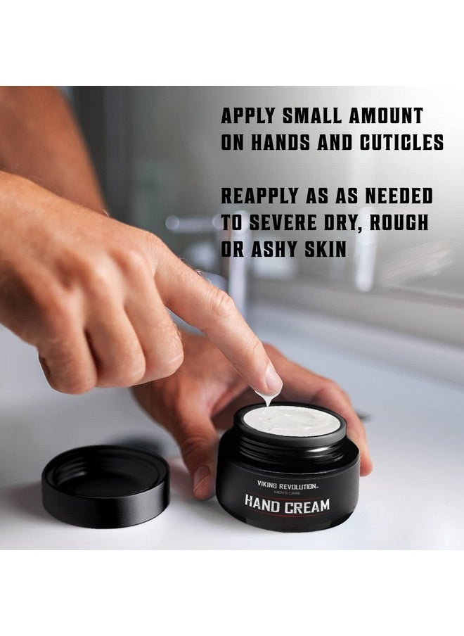 Viking Revolution Mens Hand Cream for Men - Hand Cream for Dry Cracked Hands Repair Cream - Dry Hand Cream for Dry Hands Balm - Aloe Vera Dry Hands Treatment Skin Moisturizer with Vitamin E (3.5oz)