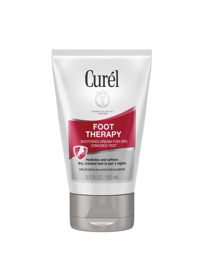 Curel Foot Therapy Cream, Soothing Lotion for Dry Cracked Feet, Quick Absorbing, with Shea Butter, Coconut Milk, and Vitamin E2, 3.5 Oz