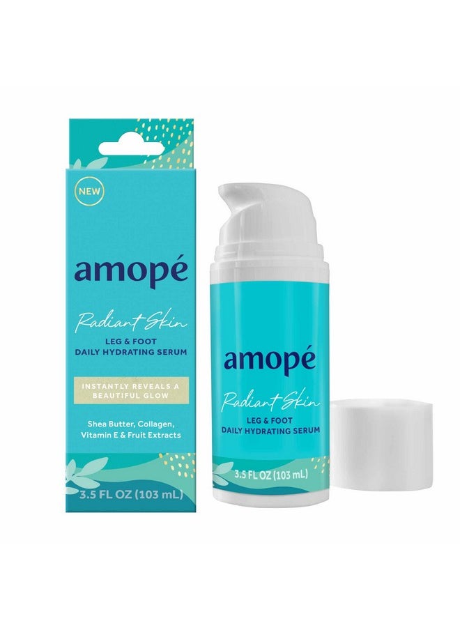 Amope Radiant Glowing Skin Leg & Foot Daily Hydrating Serum, 3.5 FL OZ, Body Lotion, Feet Cream, Moisturizer, Nourishing Complex of Collagen - Shea Butter - Vitamin E