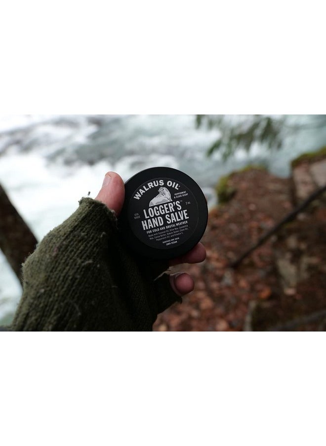 Walrus Oil - Logger's Hand Salve Cream, 2oz, 100% Vegan, Made with Olive Wax, Kokum Butter, Coconut Oil and more. Peppermint and Clove scent.