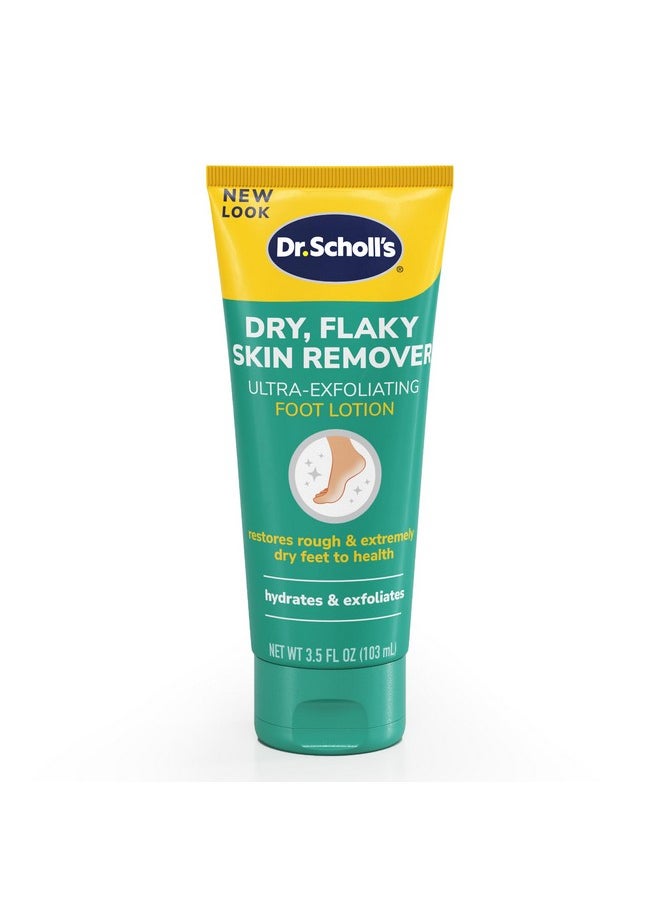 Dr. Scholl's Dry, Flaky Skin Remover Ultra Exfoliating Foot Lotion Cream, 3.5 oz, Moisturizer with Urea for Rough Dry Cracked Feet, Heal and Soothe for Healthy Looking Feet, Intensive Foot Skin Care