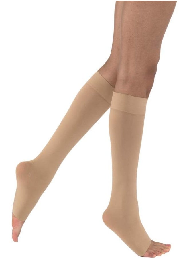 BSN Medical 115483 Jobst Opaque Compression Hose, Knee High, 20-30 mmHG, Open Toe, X-Large, Natural