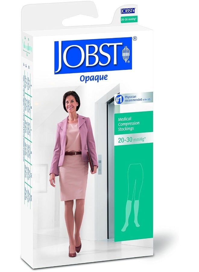 BSN Medical 115483 Jobst Opaque Compression Hose, Knee High, 20-30 mmHG, Open Toe, X-Large, Natural