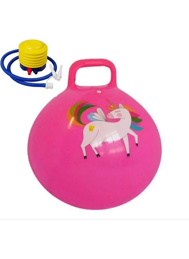 Sisliya Bouncy Ball, Sparkling Jump Ball for Horse Lovers Filling, Indoor and Outdoor Toy for Children from 4 Years(65 cm) (Pink)
