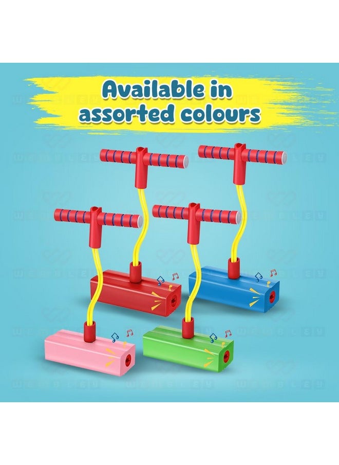 Wembley Pogo Stick Toys for Boys Girls Foam Pogo Jumper with Sound for Kids Toddlers Age 3+ Jumping Stick Bungee Indoor Outdoor Toys - Pack 1, Random Colors
