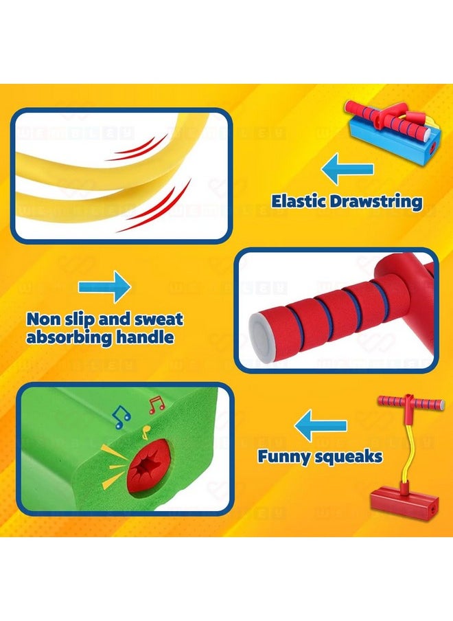Wembley Pogo Stick Toys for Boys Girls Foam Pogo Jumper with Sound for Kids Toddlers Age 3+ Jumping Stick Bungee Indoor Outdoor Toys - Pack 1, Random Colors