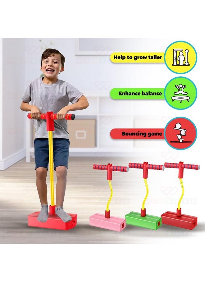 Wembley Pogo Stick Toys for Boys Girls Foam Pogo Jumper with Sound for Kids Toddlers Age 3+ Jumping Stick Bungee Indoor Outdoor Toys - Pack 1, Random Colors