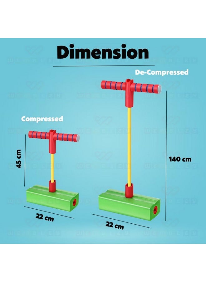 Wembley Pogo Stick Toys for Boys Girls Foam Pogo Jumper with Sound for Kids Toddlers Age 3+ Jumping Stick Bungee Indoor Outdoor Toys - Pack 1, Random Colors
