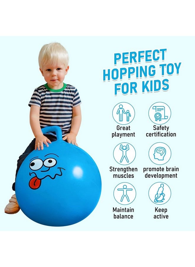 Sisliya Jumping Ball Plain Hopper Ball, Bouncy Ball, Jumping Ball,Hopper Ball for Indoor and Outdoor Use Resultable, Robust Fitness for Children(65 cm) (Blue)