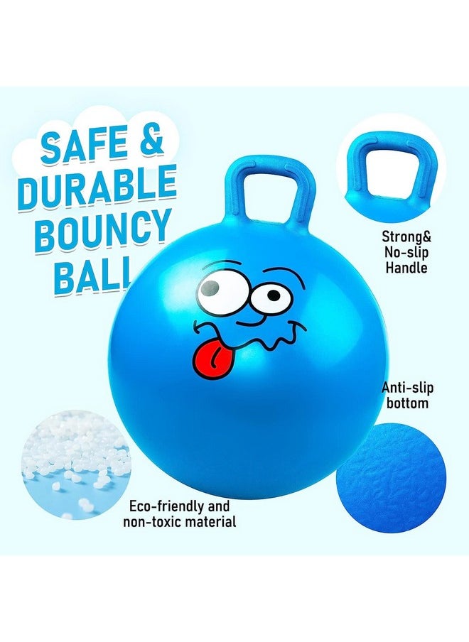 Sisliya Jumping Ball Plain Hopper Ball, Bouncy Ball, Jumping Ball,Hopper Ball for Indoor and Outdoor Use Resultable, Robust Fitness for Children(65 cm) (Blue)