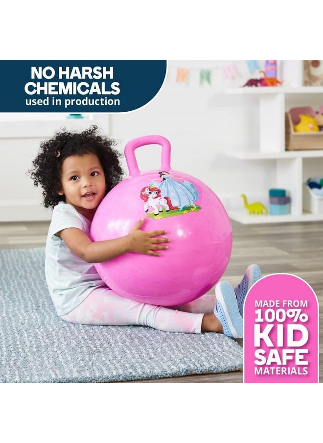 Sisliya Bouncy Ball for Children, Bouncy Ball from 3, 4, 5, 6 Years,Hopper Ball, Jump Ball for Boys, Girls, Toddlers, Garden Game Indoor Outdoor (65 cm) (Pink)