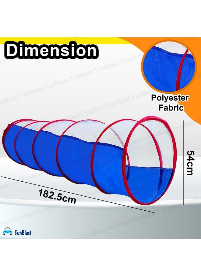 FunBlast Tunnel Tent for Kids, Foldable Outdoor Tunnel for Toddlers, 6 Feet Long Tunnel Tent for Kids, Girls and Boys, Pop-Up Activity Toys (Multicolor)