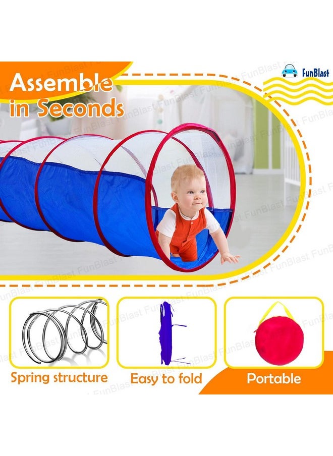 FunBlast Tunnel Tent for Kids, Foldable Outdoor Tunnel for Toddlers, 6 Feet Long Tunnel Tent for Kids, Girls and Boys, Pop-Up Activity Toys (Multicolor)