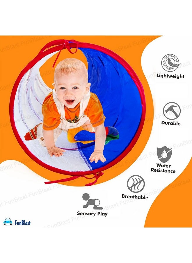 FunBlast Tunnel Tent for Kids, Foldable Outdoor Tunnel for Toddlers, 6 Feet Long Tunnel Tent for Kids, Girls and Boys, Pop-Up Activity Toys (Multicolor)