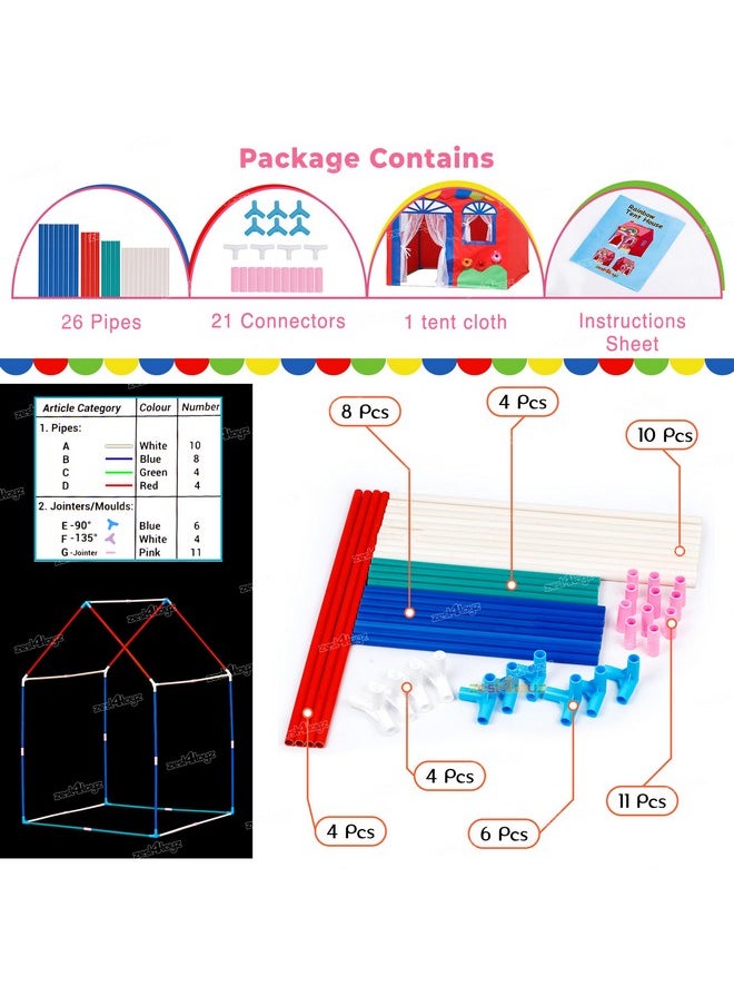 Zest 4 Toyz Jumbo Big Tent House for Girls Kids Home Pretend Play Toy House Hut for Kids (Unicorn Tent) Size Nearly 4.5 Ft (110 L x 134 H cm),Multicolor, Tent House Theme