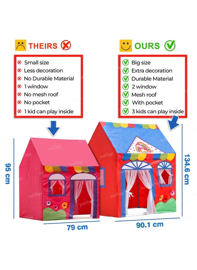 Zest 4 Toyz Jumbo Big Tent House for Girls Kids Home Pretend Play Toy House Hut for Kids (Unicorn Tent) Size Nearly 4.5 Ft (110 L x 134 H cm),Multicolor, Tent House Theme