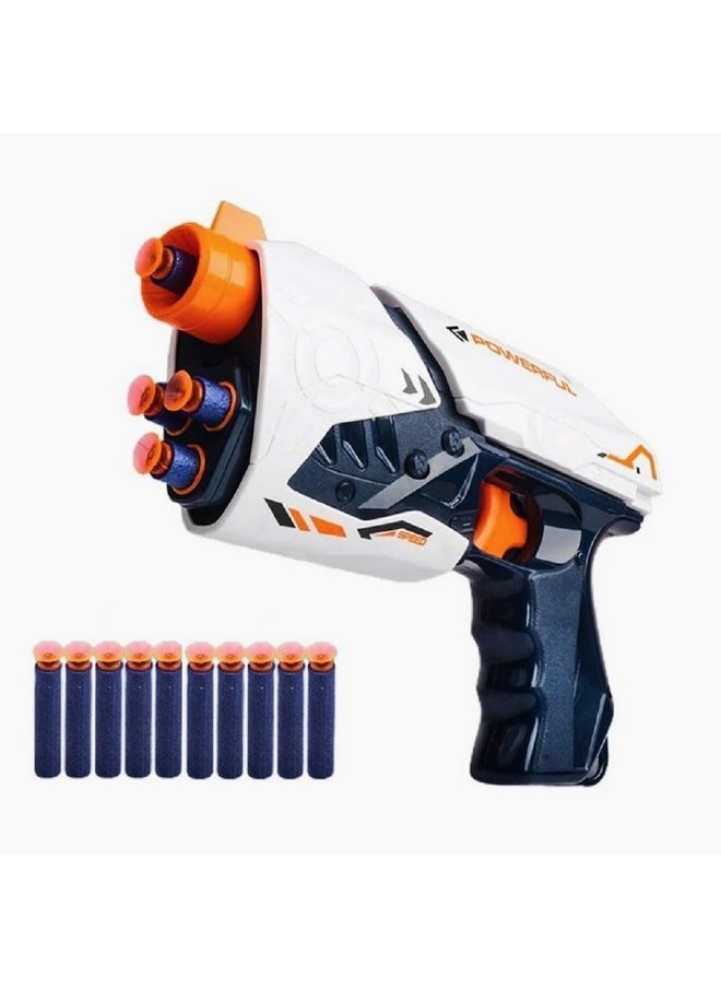 VGRASSP Long Range Shooting Toy Simulation Sound Air Powered Toy Guns Foam Blaster Realistic Battle Toy Guns with 10 Soft Bullets EVA Foam Game Indoor Outdoor Fun - Multicolor