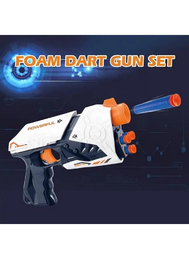 VGRASSP Long Range Shooting Toy Simulation Sound Air Powered Toy Guns Foam Blaster Realistic Battle Toy Guns with 10 Soft Bullets EVA Foam Game Indoor Outdoor Fun - Multicolor