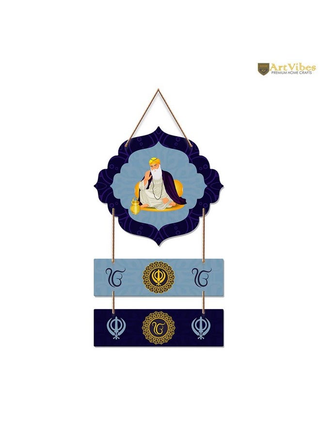 Artvibes Guru Nanak Dev Welcome Quote Decorative Wooden Wall Hanging for Living Room | Bedroom | Home Decor | Gifts | Wall Art for Hall | MDF Wall Decoration | Modern Decor Items (WH_8009N)