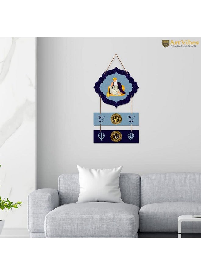 Artvibes Guru Nanak Dev Welcome Quote Decorative Wooden Wall Hanging for Living Room | Bedroom | Home Decor | Gifts | Wall Art for Hall | MDF Wall Decoration | Modern Decor Items (WH_8009N)