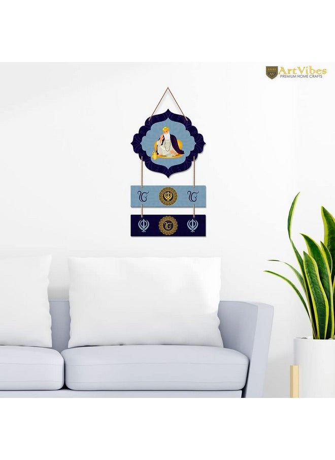 Artvibes Guru Nanak Dev Welcome Quote Decorative Wooden Wall Hanging for Living Room | Bedroom | Home Decor | Gifts | Wall Art for Hall | MDF Wall Decoration | Modern Decor Items (WH_8009N)