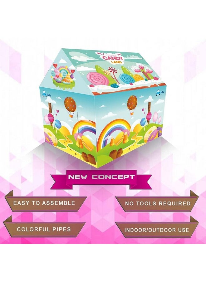 FunBlast Tent House for Kids - Sweet Candy House Play Tent House for Children, Pop Up Play Tens for Kids, Girls and Boys, Indoor and Outdoor Kids Tent House (Multicolor)