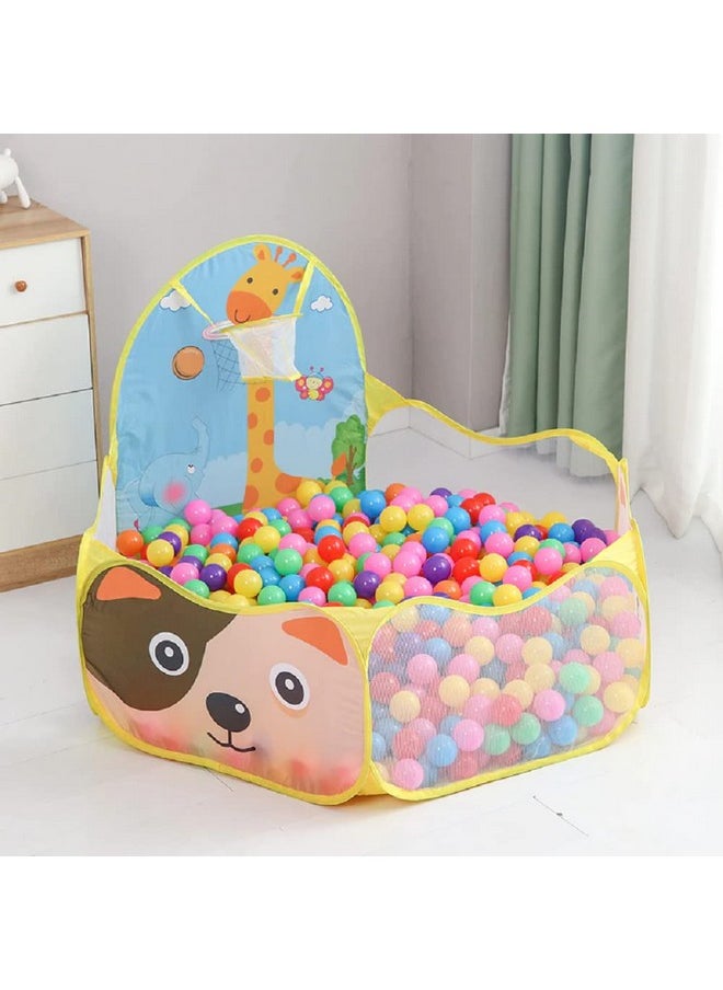 BabyGo Kids Activity Giraffe Ball Pool for Kids Play Tent House for 2+ Year Old Girls and Boys (Yellow)