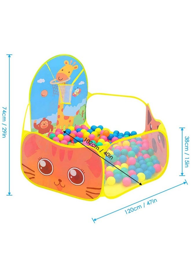 BabyGo Kids Activity Giraffe Ball Pool for Kids Play Tent House for 2+ Year Old Girls and Boys (Yellow)