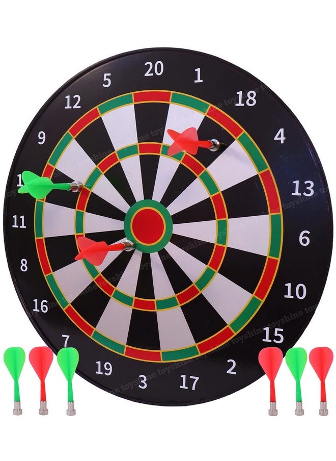 Toyshine Round Magnetic Dartboard Board Game Set - Bullseye Dartboard,13 Inch Board with 6 pcs Safe Darts