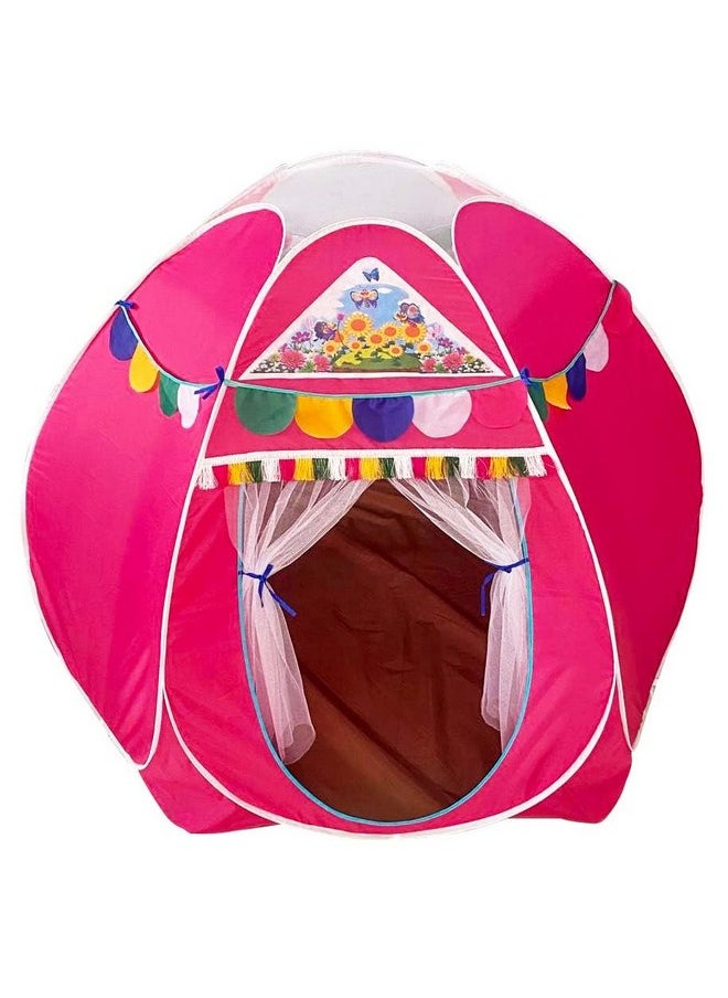 Homecute Hexagonal Igloo Type Foldable Pop Up Kids Tent House, Play Tent House for Kids (Jumbo Size-Pink)