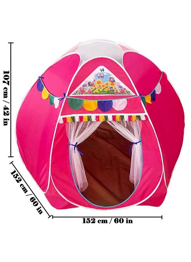 Homecute Hexagonal Igloo Type Foldable Pop Up Kids Tent House, Play Tent House for Kids (Jumbo Size-Pink)