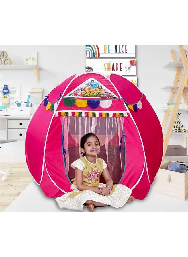 Homecute Hexagonal Igloo Type Foldable Pop Up Kids Tent House, Play Tent House for Kids (Jumbo Size-Pink)
