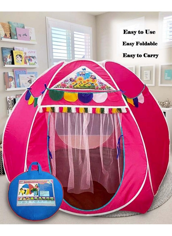 Homecute Hexagonal Igloo Type Foldable Pop Up Kids Tent House, Play Tent House for Kids (Jumbo Size-Pink)