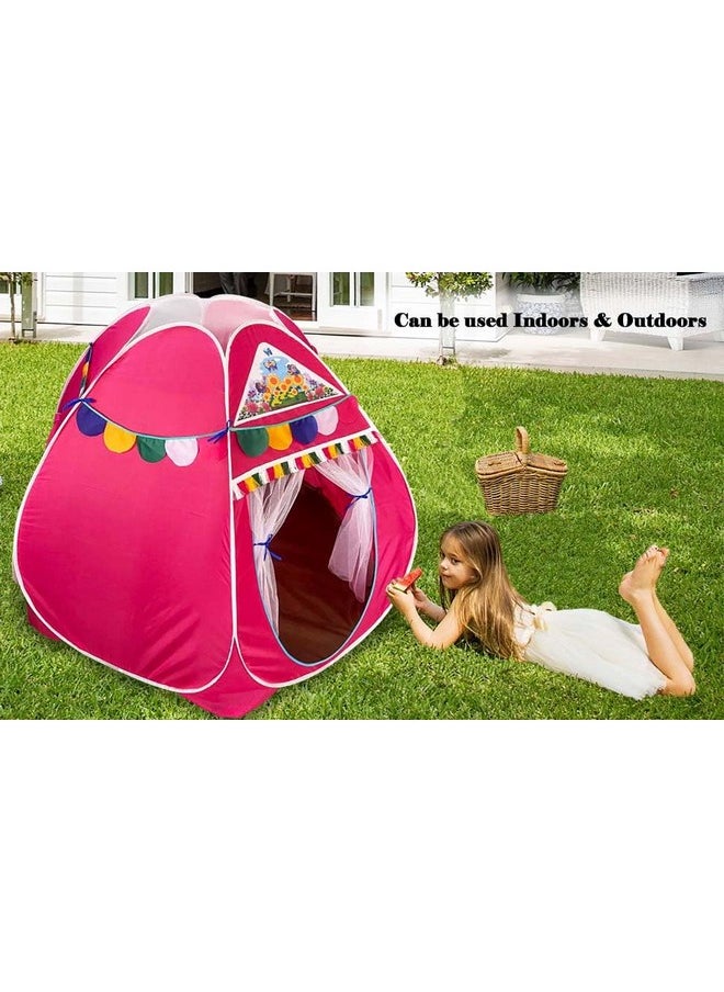 Homecute Hexagonal Igloo Type Foldable Pop Up Kids Tent House, Play Tent House for Kids (Jumbo Size-Pink)