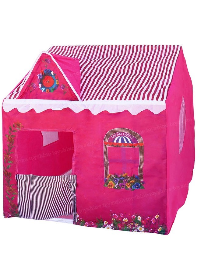 Toyshine Kids Tent House Big Size,Pink,Made in India Dream House Kids Play House Tent, Tent House Theme