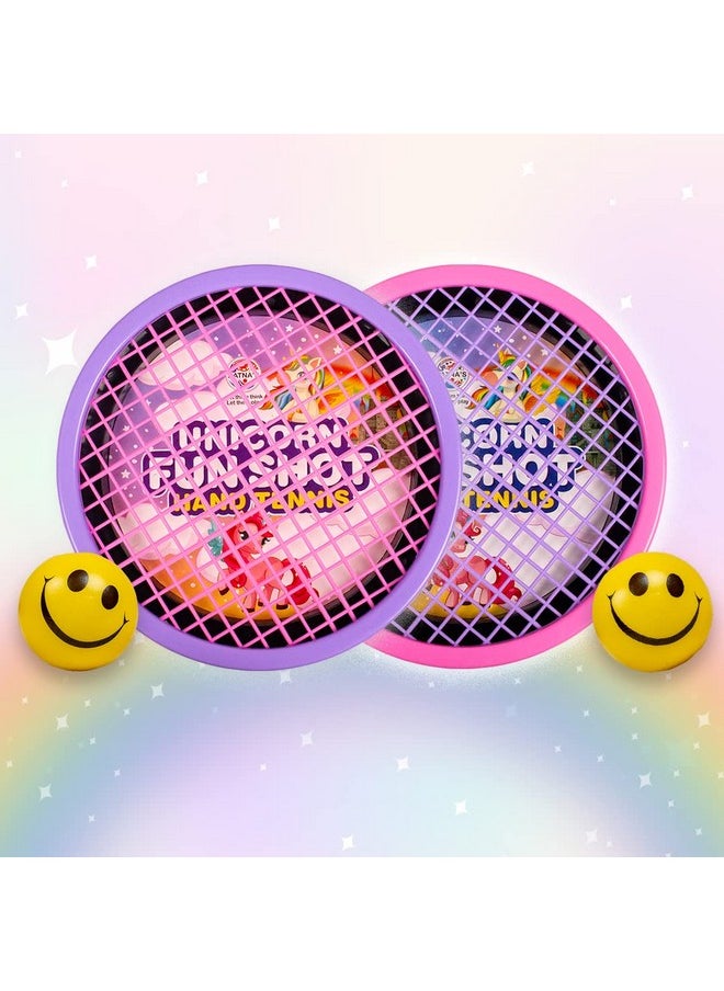 RATNA'S Fun Shot Hand Tennis Sporty Game For Kids To Play Tennis With Racquets Getting Fixed On Your Palm (Unicorn),Multicolor