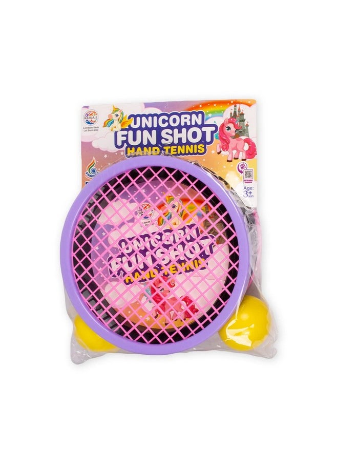 RATNA'S Fun Shot Hand Tennis Sporty Game For Kids To Play Tennis With Racquets Getting Fixed On Your Palm (Unicorn),Multicolor