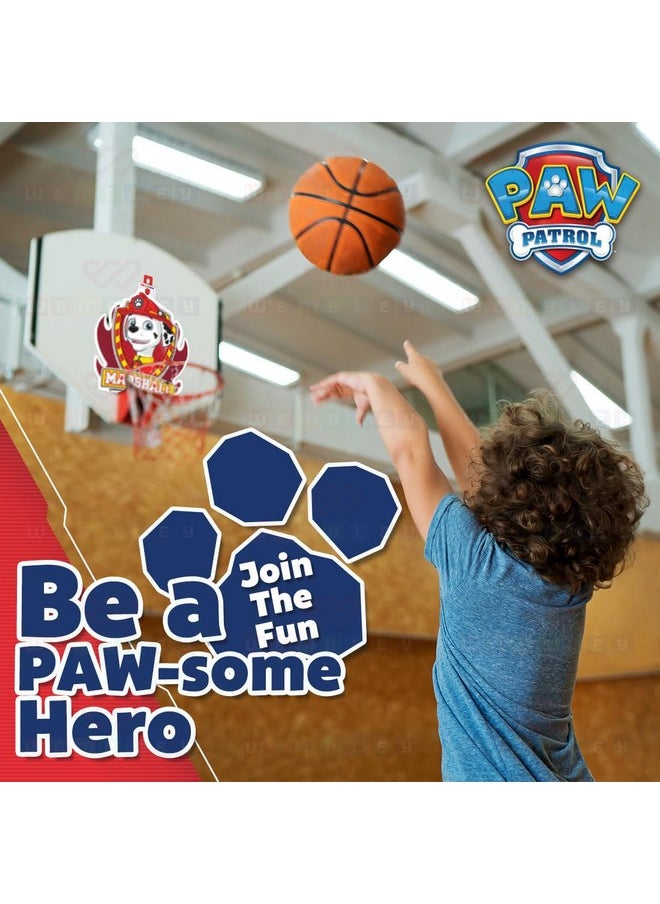 Wembley Paw Patrol Basket Ball for Kids Boys Girls Basketball Set with Deflated Ball, Hoop, Hanging Board & Pump Indoor Outdoor Games Birthday Gift for Children - Marshall